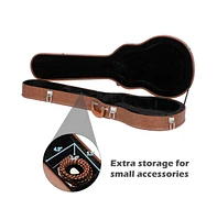 Aw Les Paul Electric Guitar Hard Case for Gibson Les Paul Guitars Lp Style Guitar Hard-Shell Bulge Surface Lockable Brown
