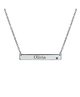 Bling Jewelry Sideway Name Plated Bar Pendant .925 Silver Crystal Colors