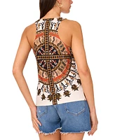 Vince Camuto Women's Printed Round-Neck Racerback Tank Top