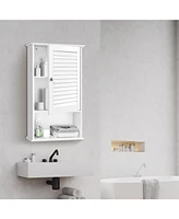 Bathroom Wall Mount Storage Cabinet Single Door with Height Adjustable Shelf