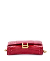 Pre-Owned Balenciaga Hourglass Chain Wallet Embossed Leather