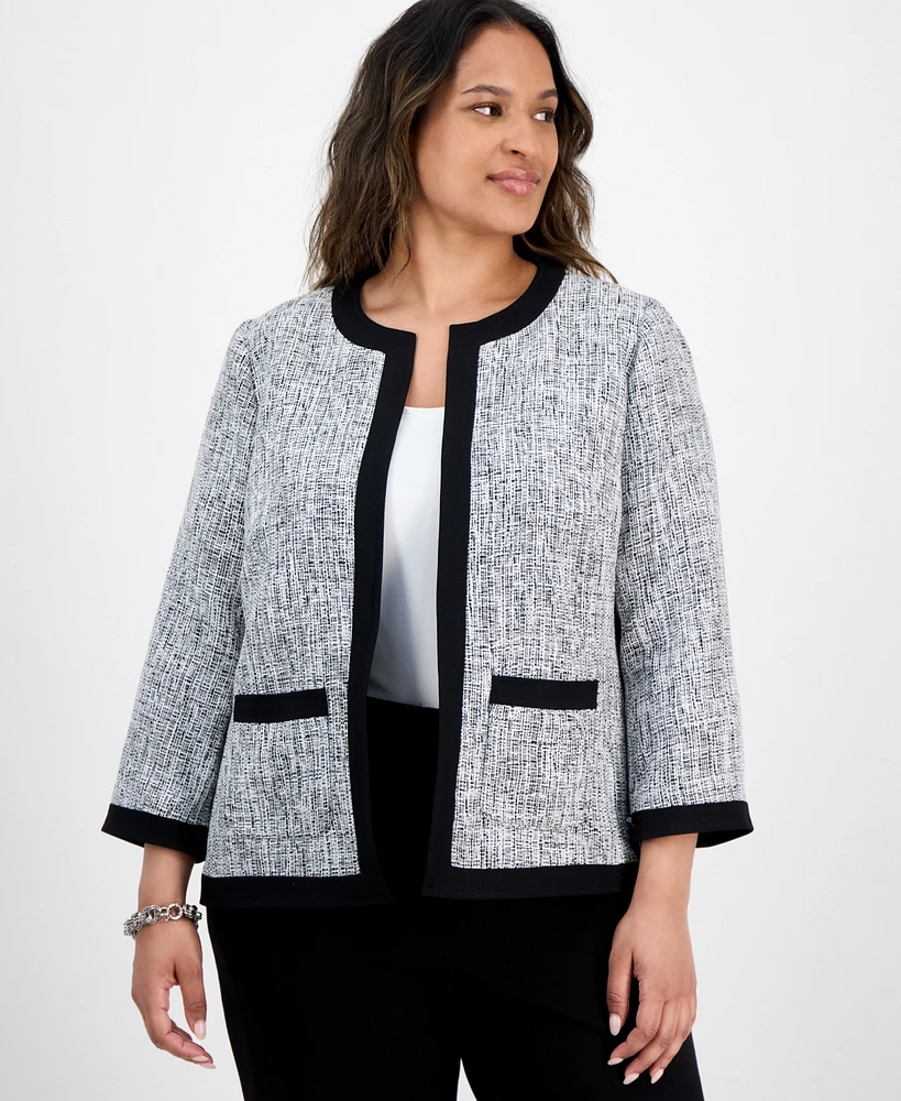Kasper Plus Tweed Framed Jacket