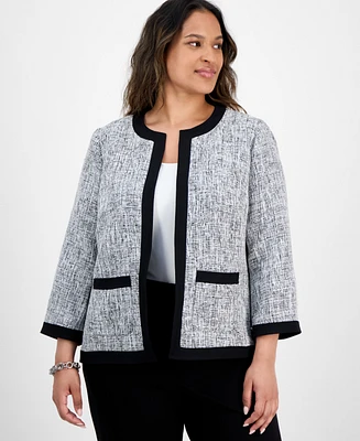 Kasper Plus Tweed Framed Jacket