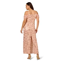 Adrianna Papell Plus Off-The-Shoulder Mermaid Dress