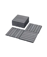 20-Piece Interlocking Deck Tiles - Light Gray Acacia