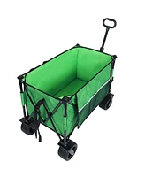 Heavy-Duty Folding Wagon Cart - All-Terrain, Green