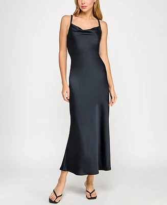 Bcx Juniors' Sleeveless Cowlneck A-Line Dress