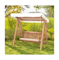 Outdoor 2-Seat Swing Bench w/ith A Frame and Sturdy Metal Hanging Chainsx