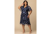 Kiyonna Plus Sonnet Embroidered Cocktail Dress