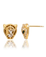 Suzy Levian Sterling Silver Cubic Zirconia Panther Stud Earrings