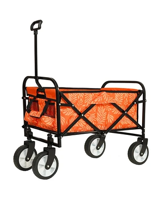 Collapsible Wagon Cart - 225lb Capacity, Orange Leaf