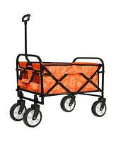 Collapsible Wagon Cart - 225lb Capacity, Orange Leaf