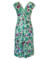 Alie Street London Women's Sara V-Neck Short Sleeve Midi Dress