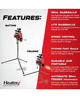 Heater Sports Base Hit Lite Adjustable Baseball Pitching Machine – 45 Mph Pitching Speed, Includes Automatic Ball Feeder, Extremely Accurate |