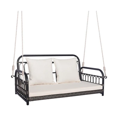 2-Person Outdoor Hanging Chair with Ropes