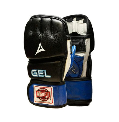 Gel Sparring Mma Glove, Real Leather Combat Mitts, Shock Absorbing Gel Padding for Grappling, Punching Bag, Cage Fighting, Muay Thai, Ufc Training, Op