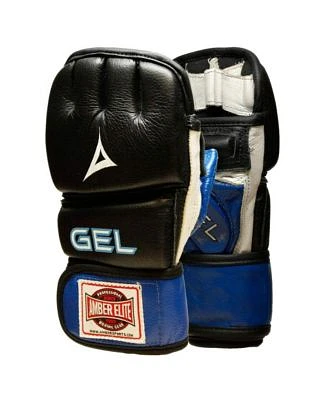 Gel Sparring Mma Glove Real Leather Combat Mitts Shock Absorbing Gel Padding For Grappling Punching Bag Cage Fighting Muay Thai Ufc Training Open Palm Wrist Support Half Thumb Regular