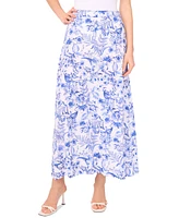 CeCe Women's Floral-Print Seamed Maxi Skirt