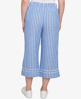Ruby Rd. Petite Yarn Dye Stripe Relaxed Soft Capri Pants
