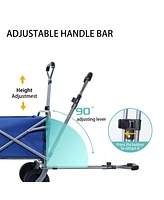 Collapsible Wagon Cart with Wheels & Drink Holders