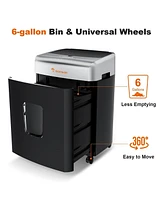 Bonsaii Paper Shredder for Office, 110-Sheet Autofeed Heavy Duty Shredder for Home Office Use, 30 Minutes/Micro Cut/P-4 High Security Level/6 Gallon L