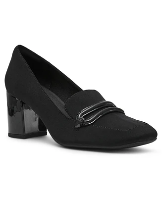 Anne Klein Women's Toni Stretch Block Heel Tailored Pumps