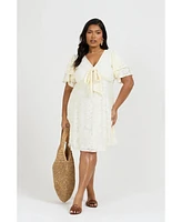 Fashion-szn Curve Plus Short Sleeve V-Neck Mini Skater Dress