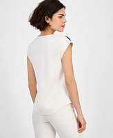 Jones New York Women's Embellished Drop-Shoulder Top