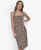 Dkny Women's Crepe Sleeveless Criss-Cross Back Midi Dress