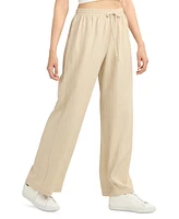 Bcx Juniors' Striped Drawstring-Waist Wide-Leg Pants