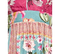 Katia Rae Juniors' Metallic Mixed-Print Maxi Dress