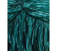 Seni & Cade Juniors' Printed Pleated Mesh A-Line Dress