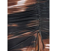 Seni & Cade Juniors' Embellished-Strap Mesh Midi Dress