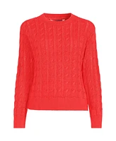 Lands' End Women's Drifter Cable Pointelle Stitch Sweater