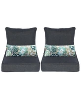 Aoodor 23'' x 26'' Outdoor Deep Seat Chair Cushion Set, Olefin Fabric, Slipcover with Sponge Foam, (Set of 2 Seats, 2 Backs