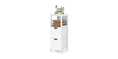 Bathroom Wooden Floor Cabinet Multifunction Storage Rack Stand Organizer
