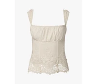 WeWoreWhat Women's Wide Strap Ruched Cup Corset