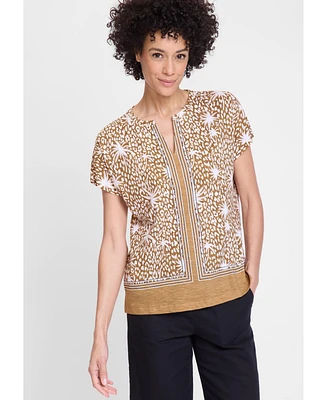 Olsen Women's Tropic Mix Print T-Shirt
