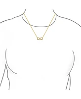 Bling Jewelry Delicate Minimalist Romantic Eternity Figure Eight Symbol Love Knot Sideways Infinity Pendant Necklace Gold Plated .925 Sterling Silver