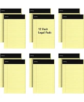Jr. Legal pad, Small Note Pads Legal Ruled Writing Pad. Perforated Edge. 5" X 8" Canary Yellow, Universal, 50 sheets per Pad (Pack of 12)
