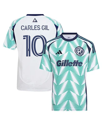 Adidas Big Boys and Girls Carles Gil White New England Revolution 2025 Eastern Pine x Flag of Replica Player Jersey