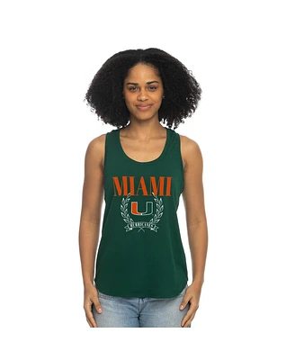 ZooZatz Women's Green Miami Hurricanes Everyday Tri-Blend Tank Top