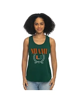 ZooZatz Women's Green Miami Hurricanes Everyday Tri-Blend Tank Top
