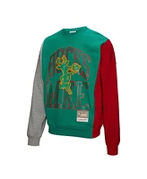 Mitchell & Ness Men's and Women's Green Milwaukee Bucks Hardwood Classics Split 3 Pullover Sweatshirt