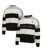 Mitchell & Ness Women's Gray/Black Los Angeles Dodgers Cooperstown Collection Blocked Fleece Pullover Sweatshirt
