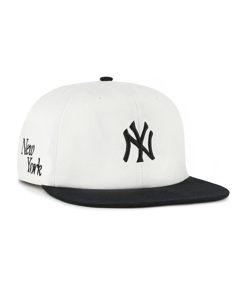 '47 Brand Men's White/Black New York Yankees Foundation Captain Snapback Hat