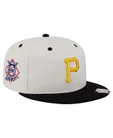 New Era Men's Cream/Black Pittsburgh Pirates Two-Tone Corduroy 59FIFTY Fitted Hat