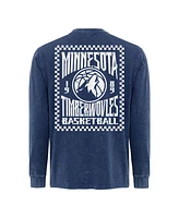 Sportiqe Men's and Women's Blue Minnesota Timberwolves Distressed Bono Long Sleeve T-Shirt