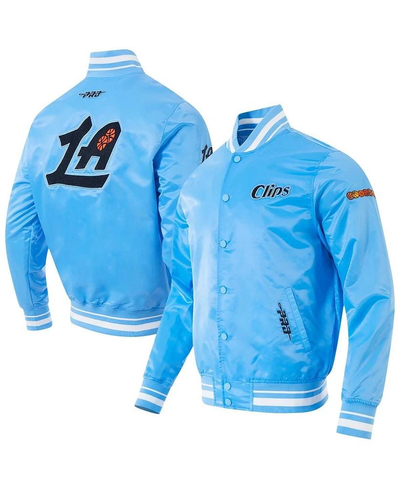 Pro Standard Men's Blue La Clippers 2024/25 City Edition Chenille Satin Full-Snap Jacket