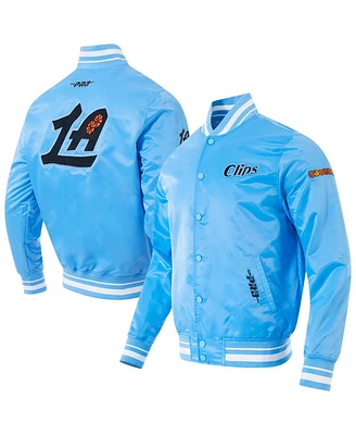 Pro Standard Men's Blue La Clippers 2024/25 City Edition Chenille Satin Full-Snap Jacket